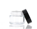 Round, Clear and Black Glass Jar, 100ml